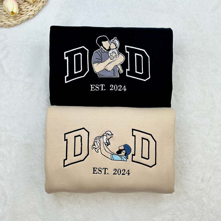 Embroidered Father and Son/Daughter Sweatshirt-Father's Day Gift