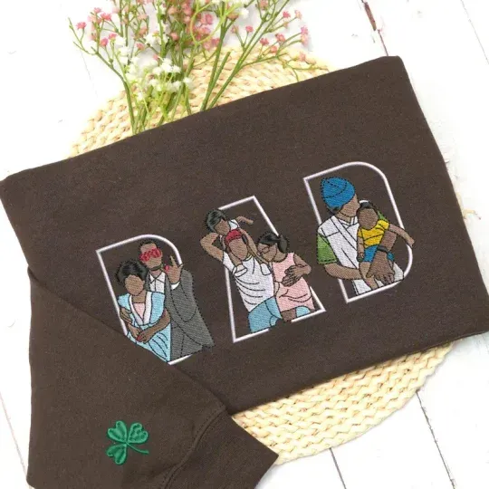 Custom Family Embroidered Sweatshirt – A Unique and Heartwarming Gift for Dad or Mom