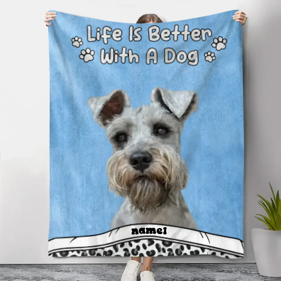 Custom Photo Life Is Better With Dog & Cat - Custom Pet Blanket