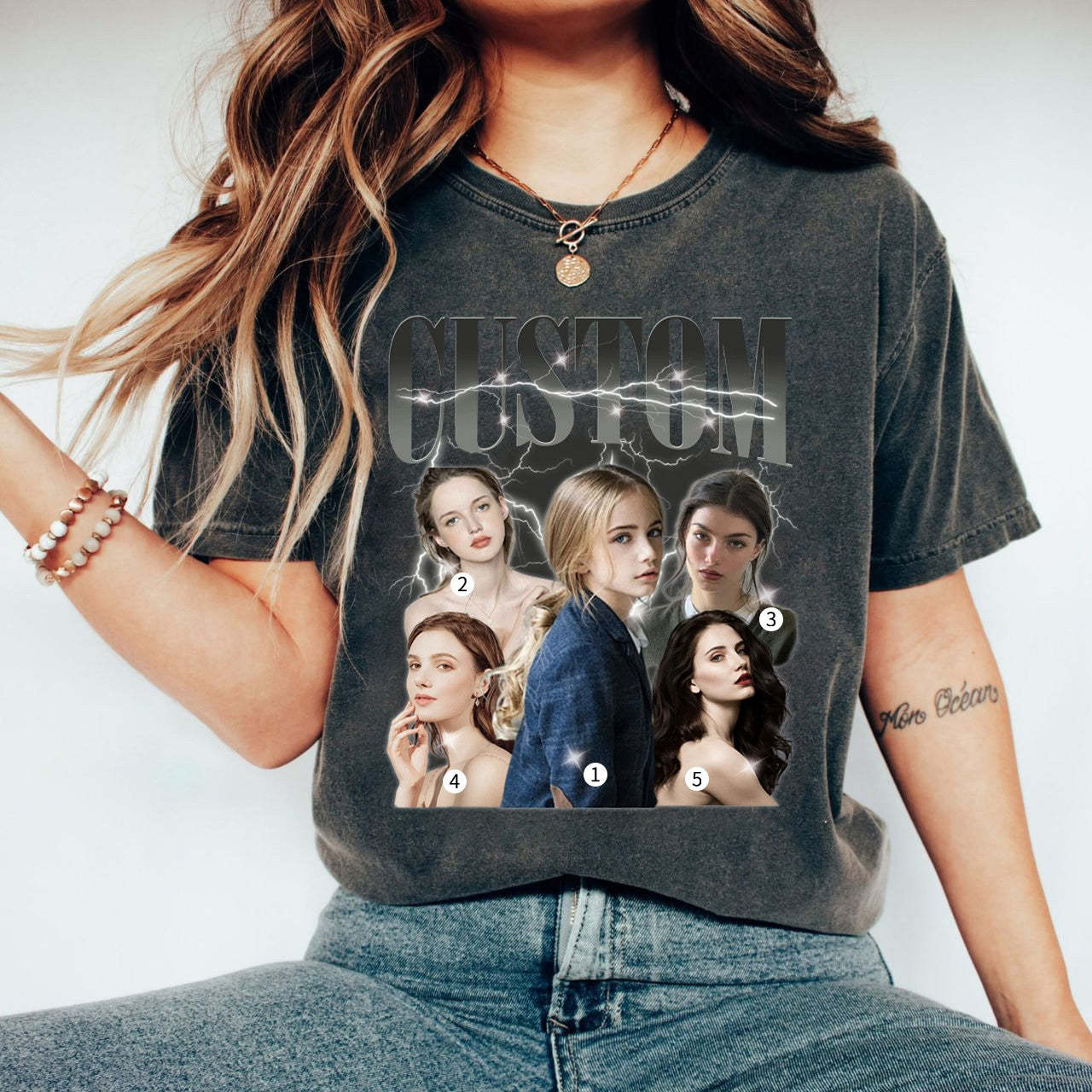 5 Photos Custom Vintage Tee