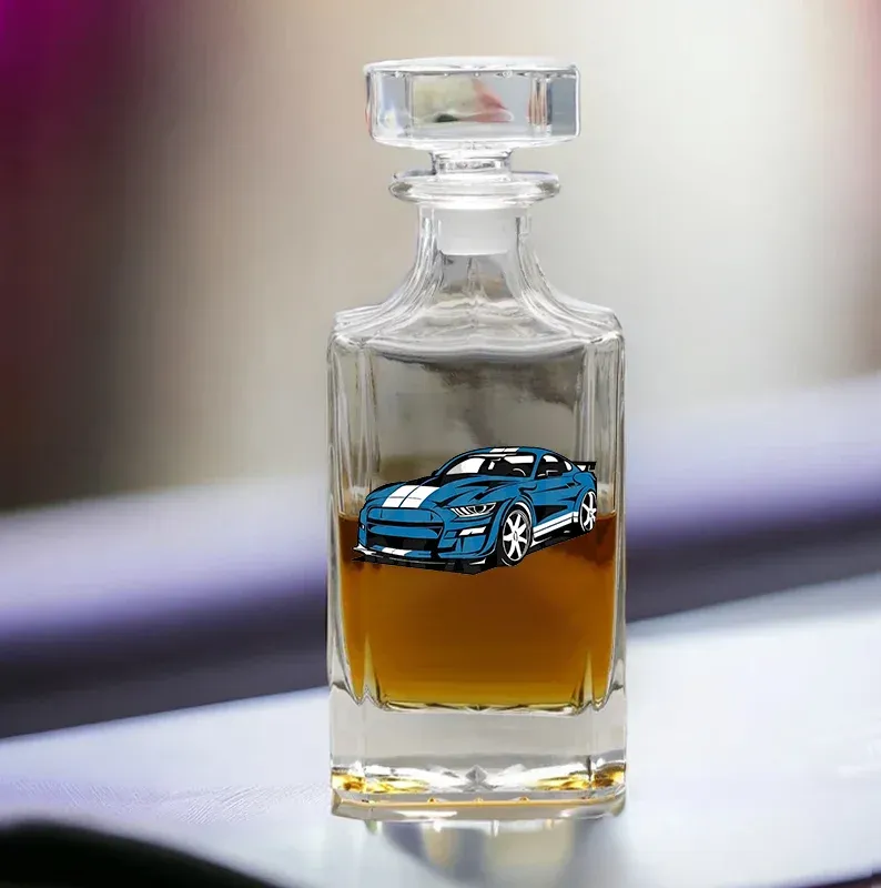 Custom Whiskey Bottles With Car Portrait