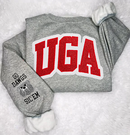 Custom Team Glitter Embroidered Sweatshirt Hoodie T-shirt