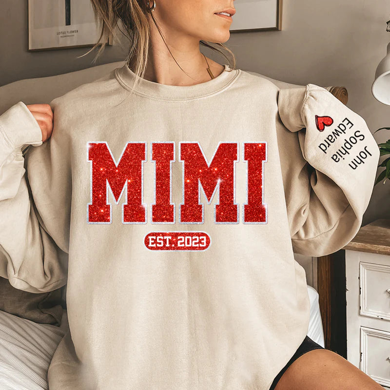 Family Personalized Custom Unisex Sweatshirt With Design On Sleeve