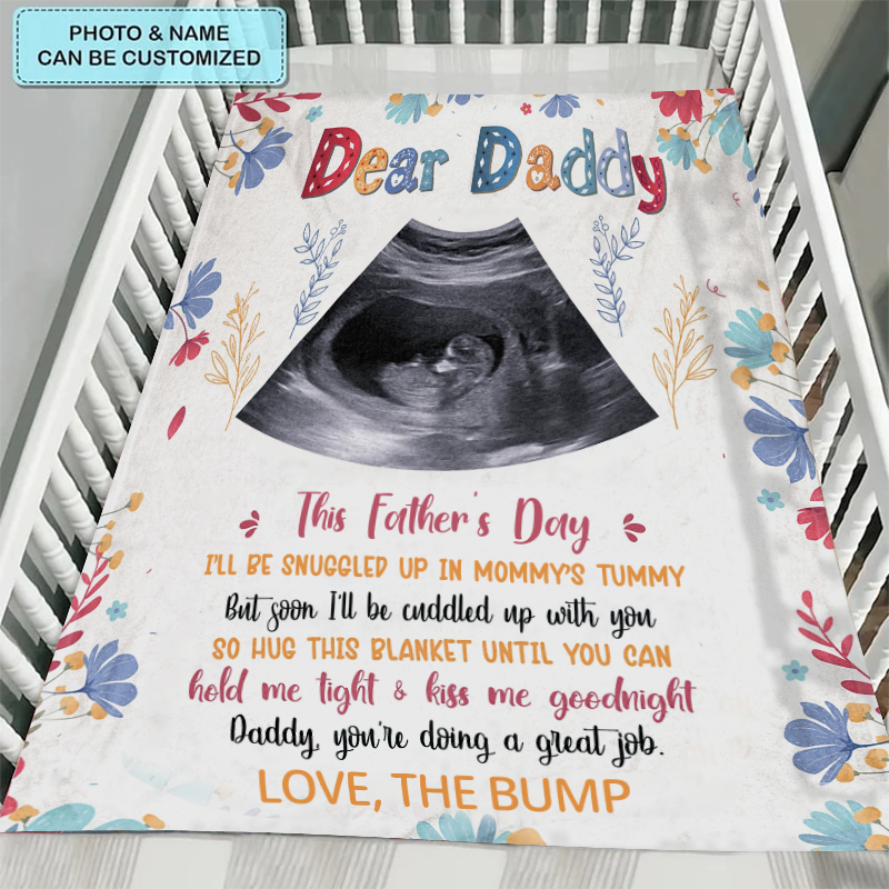 Personalized Sonogram Photo for Daddy Blanket, Daddy To Be Blanket, Pregnancy Annoucement Gifts