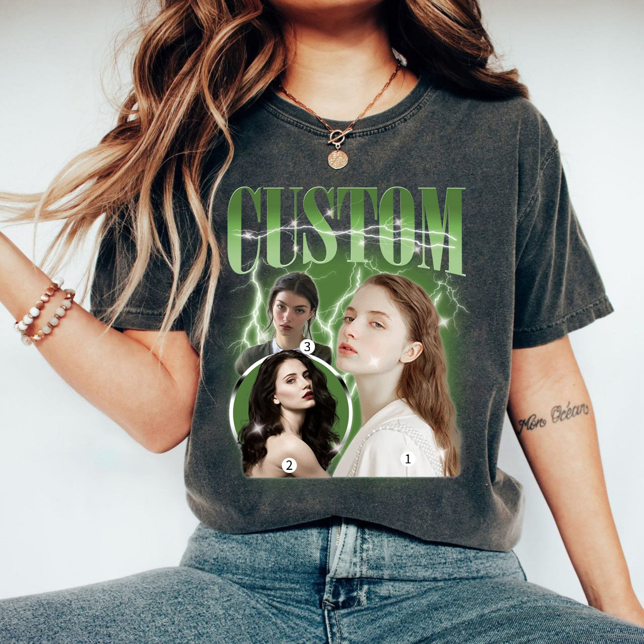 3 Photos Custom Vintage Tee