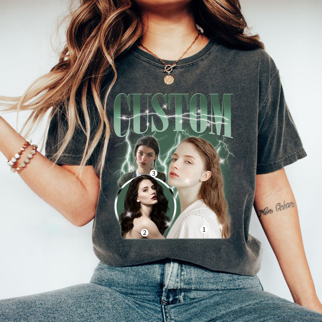 3 Photos Custom Vintage Tee