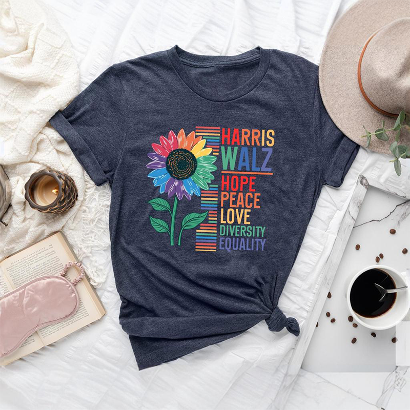 Retro Funny Kamala Harris Tim Walz 2024 Unity Over Division Democrat Harris Election 2024 Graphic TShirt for Women