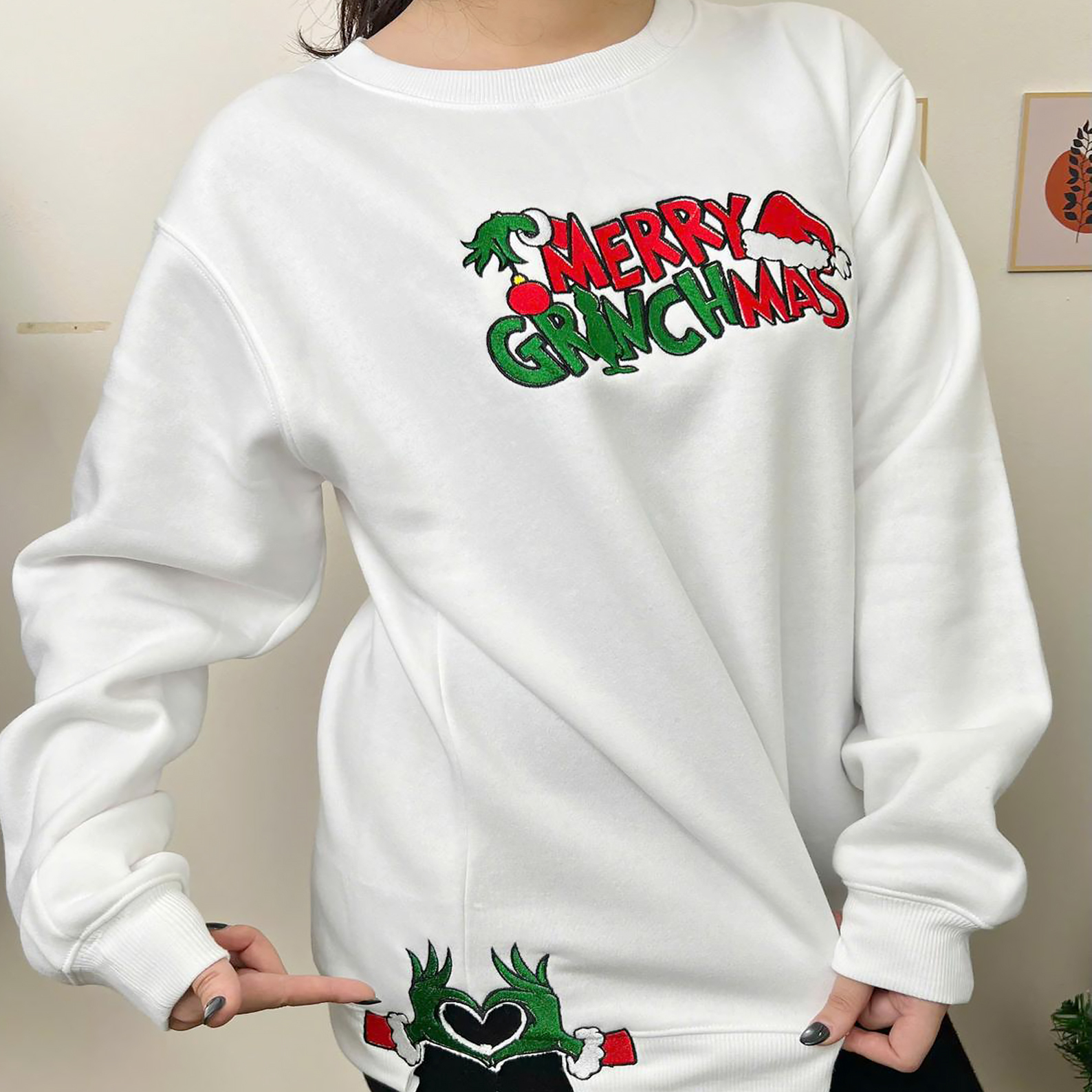 Custom Merry Christmas Side Bow Sweatshirt