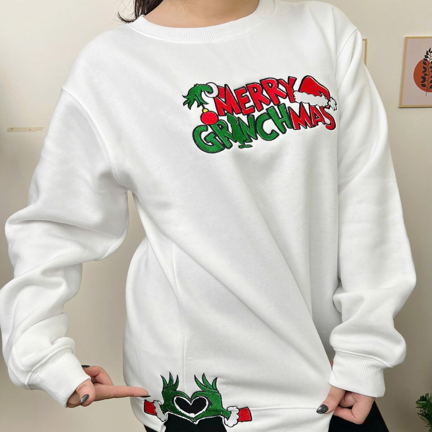 Custom Merry Christmas Side Bow Sweatshirt