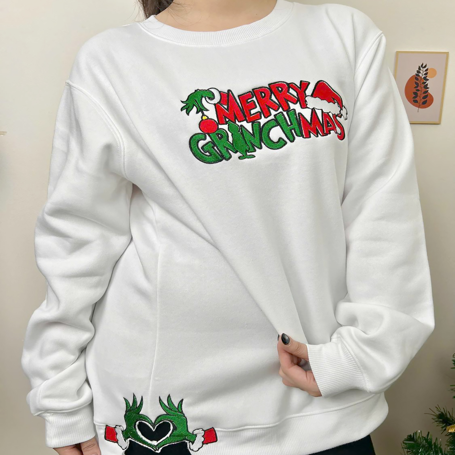 Custom Merry Christmas Side Bow Sweatshirt