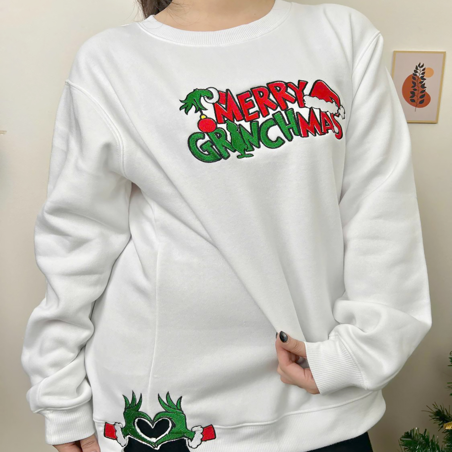 Custom Merry Christmas Side Bow Sweatshirt