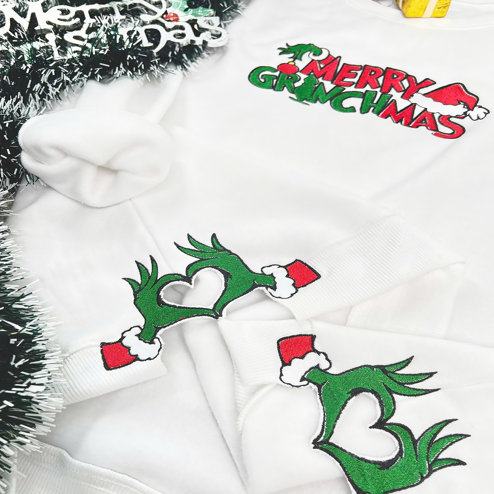 Custom Merry Christmas Side Bow Sweatshirt