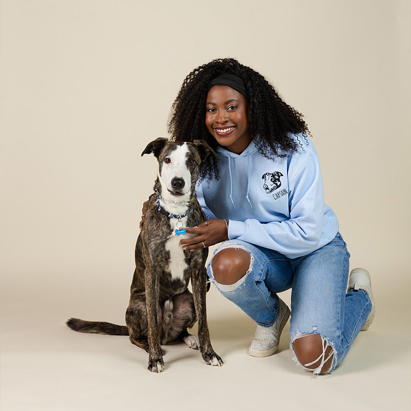 Custom Pet Portrait Embroidered Hoodie