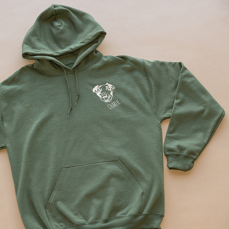 Custom Pet Portrait Embroidered Hoodie