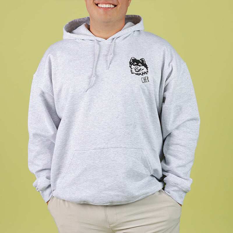 Custom Pet Portrait Embroidered Hoodie