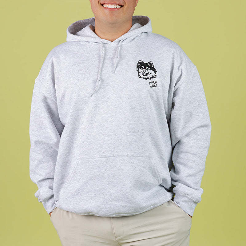 Custom Pet Portrait Embroidered Hoodie