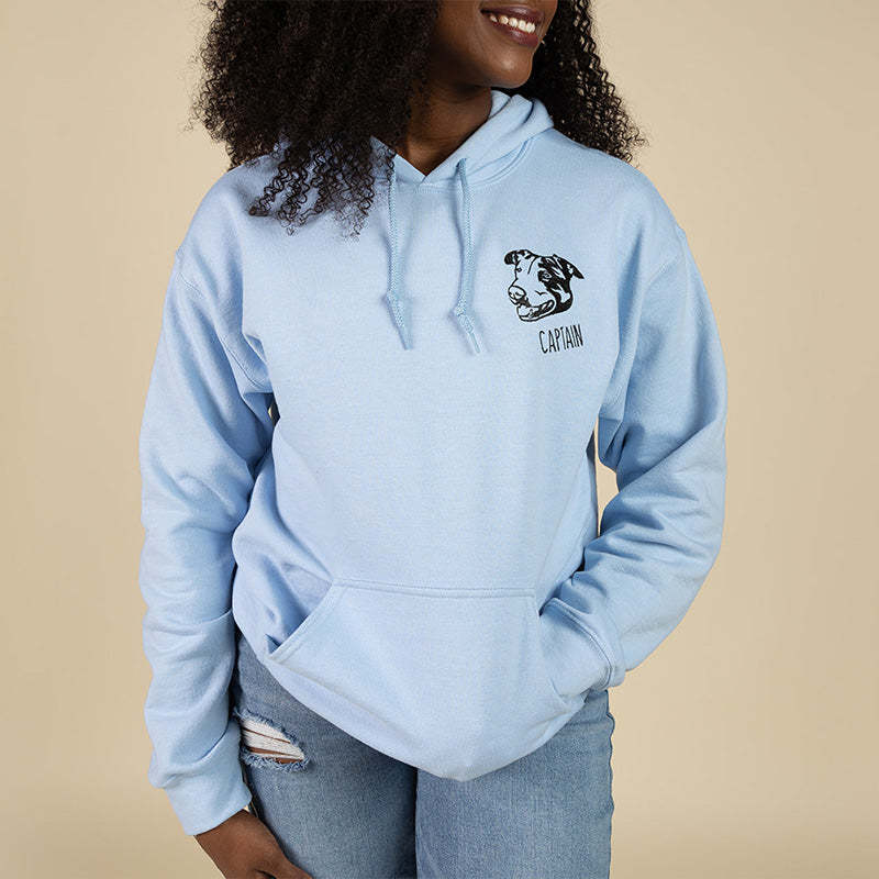 Custom Pet Portrait Embroidered Hoodie