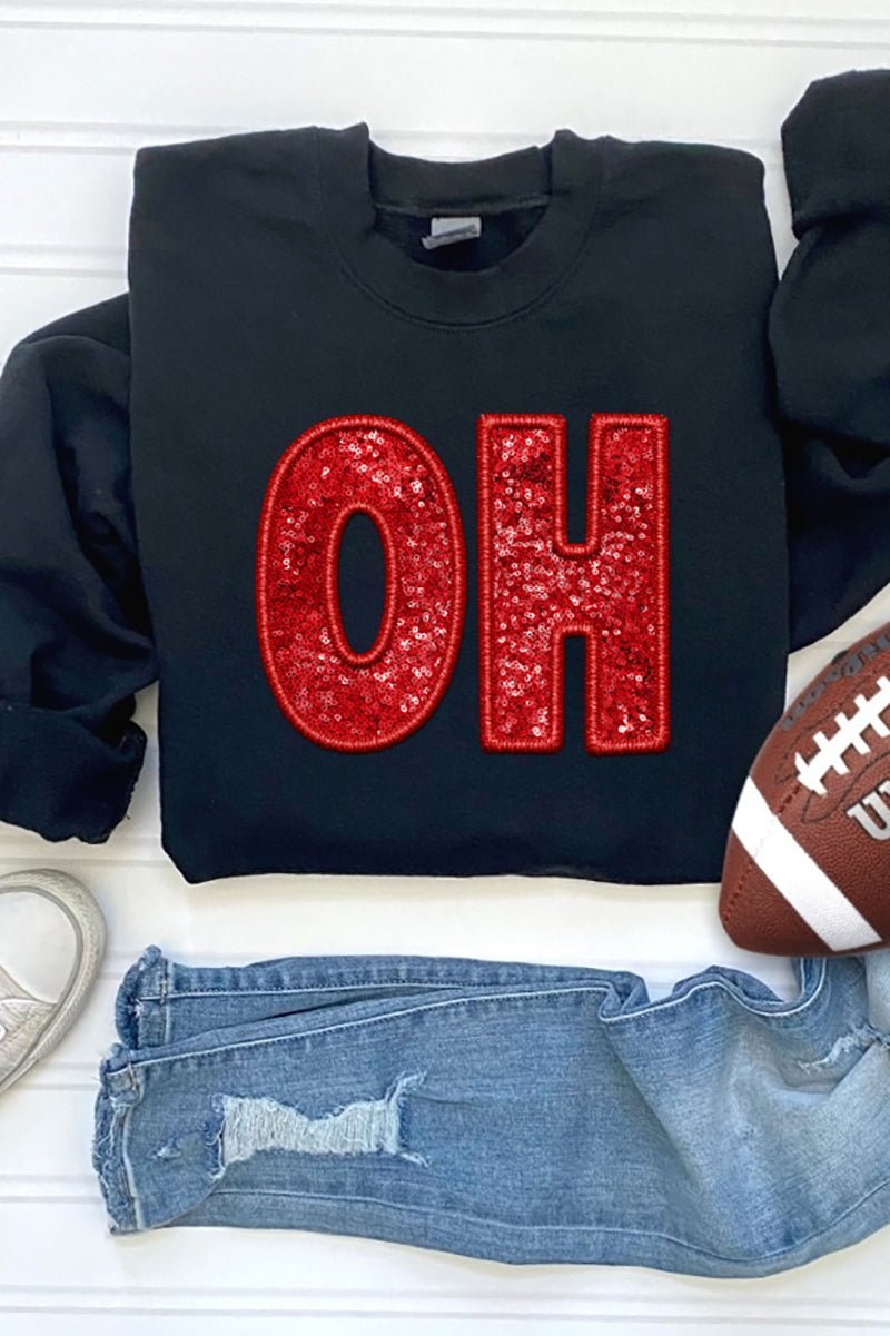 Faux Sequin Transfer Unisex Crew Sweatshirt