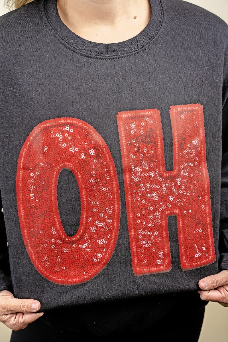 Faux Sequin Transfer Unisex Crew Sweatshirt