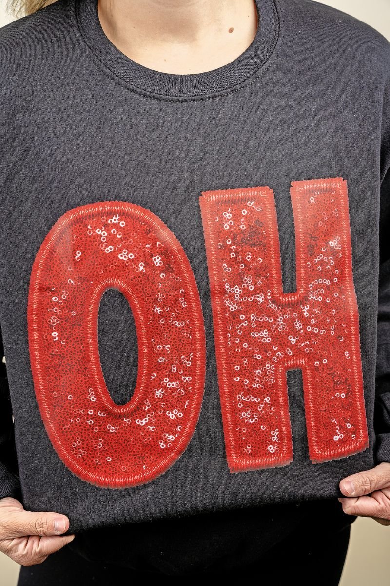 Faux Sequin Transfer Unisex Crew Sweatshirt