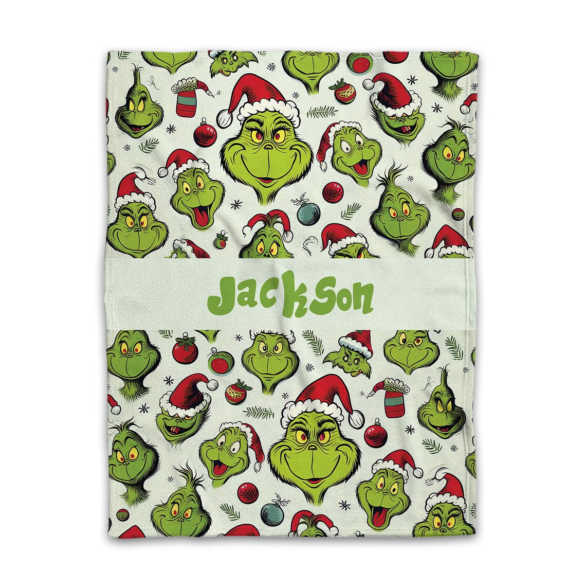 Custom Christmas Checkered Anime Cartoon Throw Blanket