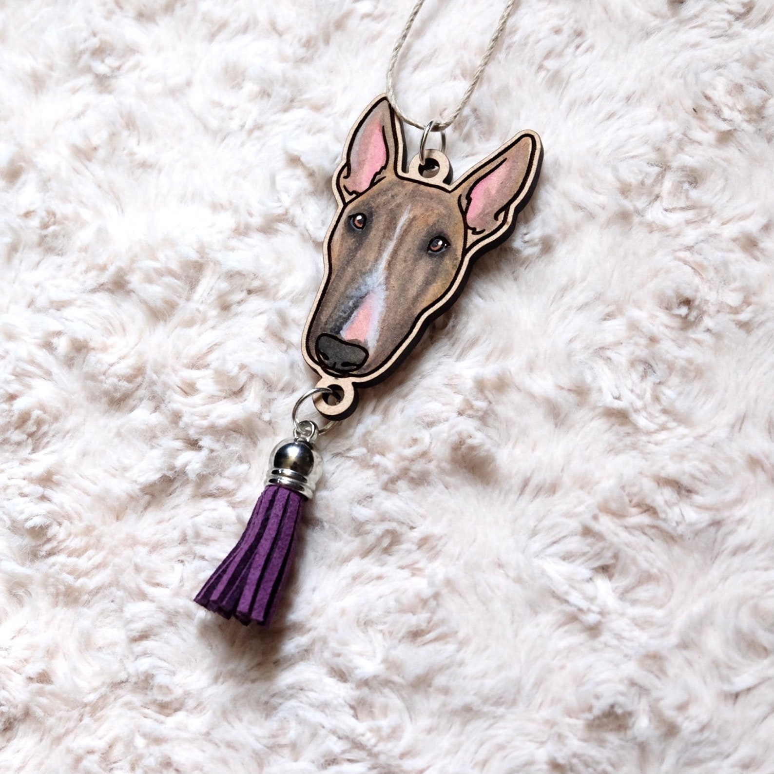 1 Pet - Rear View Mirror Charm | Custom Hand Painted Pet Portrait | Dog | Cat