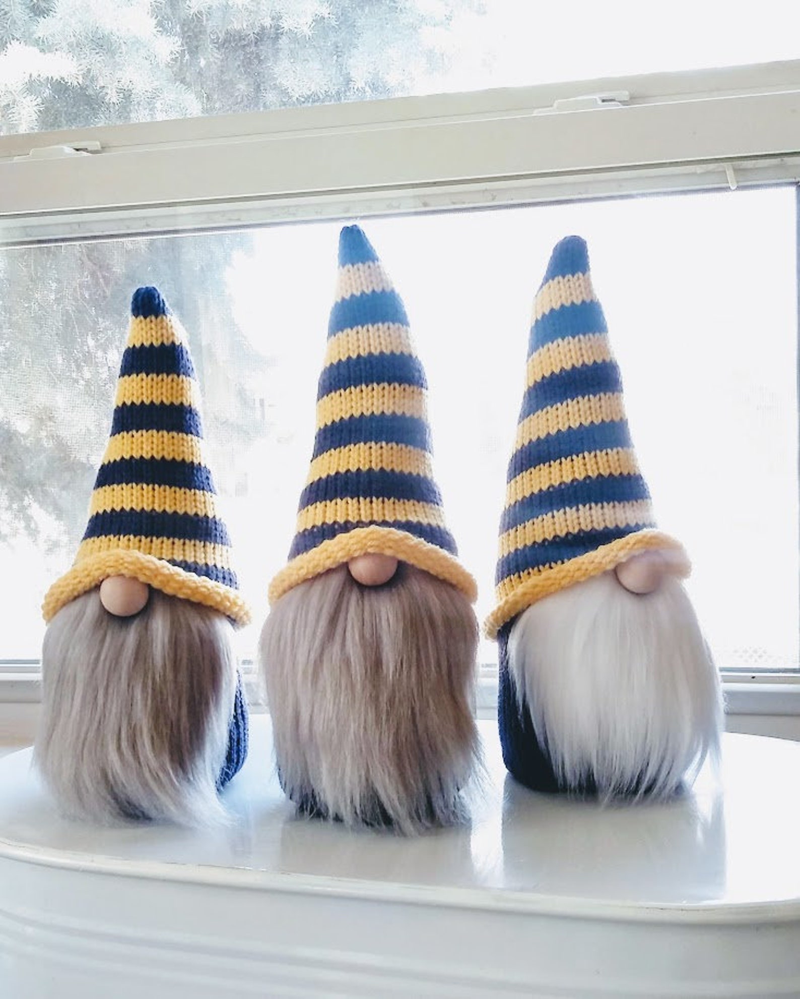 Maize N Blue Colors University of Michigan Team Fan gnome gift|Navy and gold color Gnome|Gif Wolverines