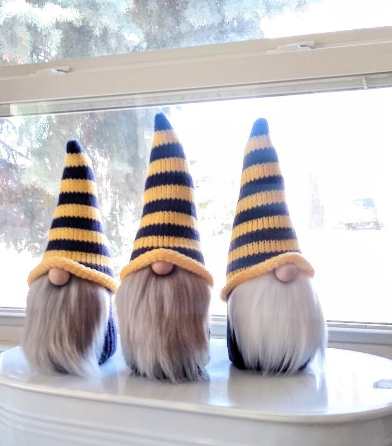 Maize N Blue Colors University of Michigan Team Fan gnome gift|Navy and gold color Gnome|Gif Wolverines