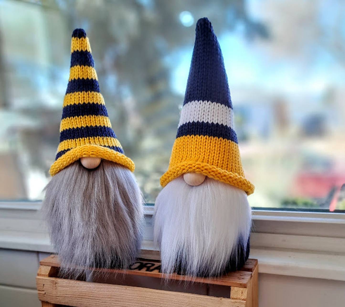 Maize N Blue Colors University of Michigan Team Fan gnome gift|Navy and gold color Gnome|Gif Wolverines