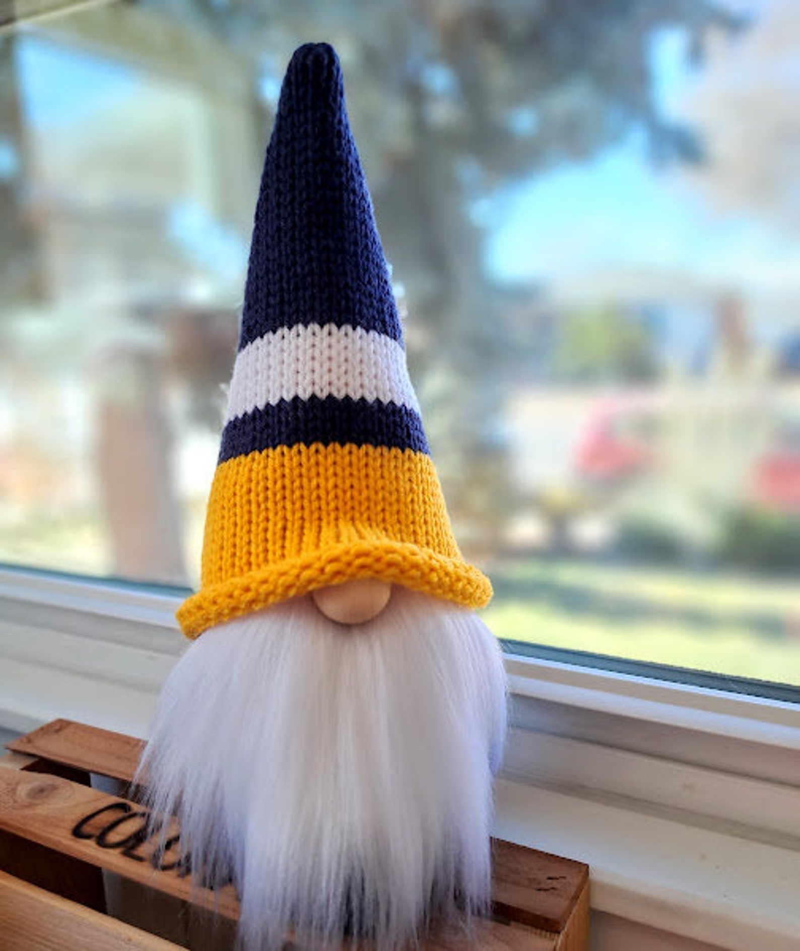 Maize N Blue Colors University of Michigan Team Fan gnome gift|Navy and gold color Gnome|Gif Wolverines