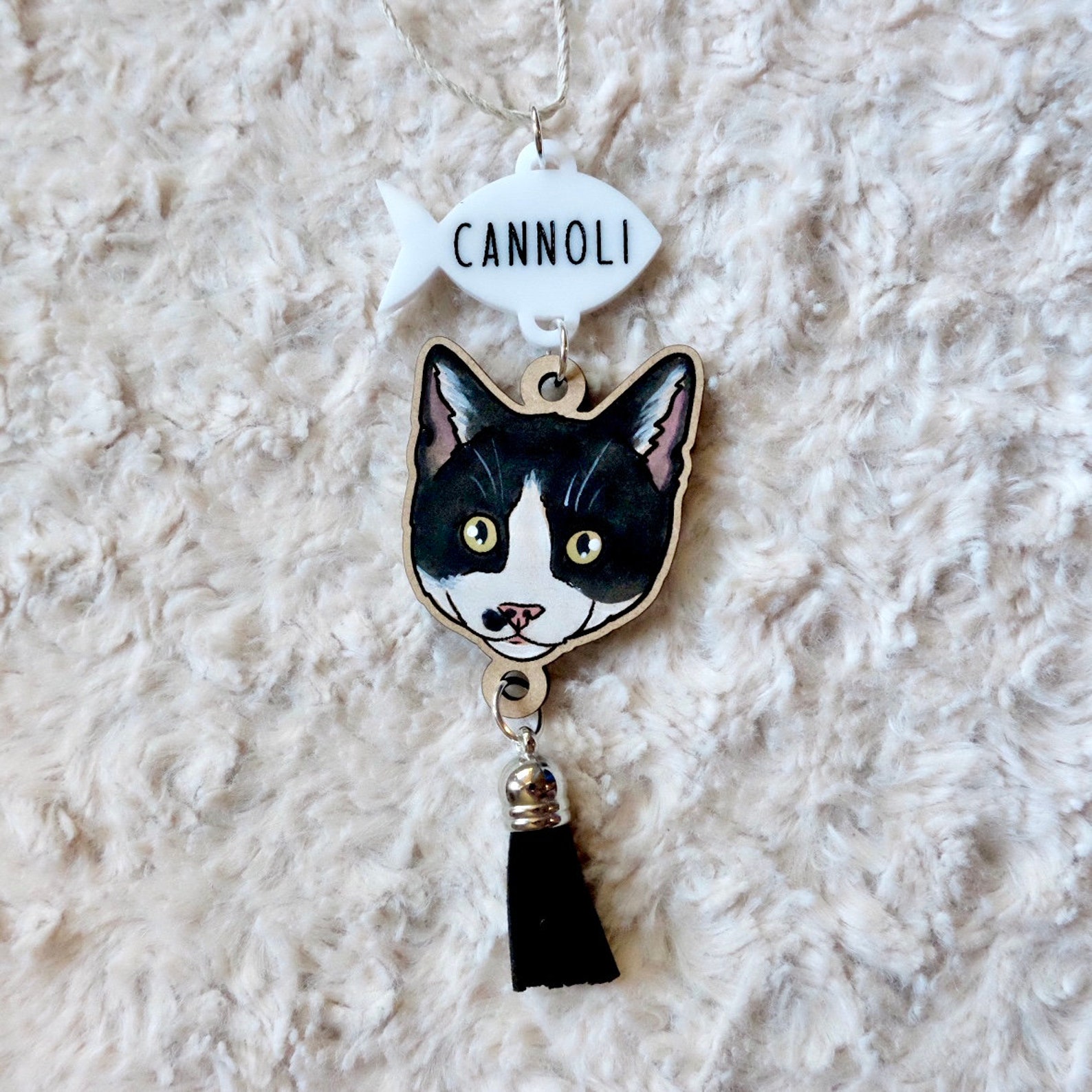 1 Pet - Rear View Mirror Charm | Custom Hand Painted Pet Portrait | Dog | Cat