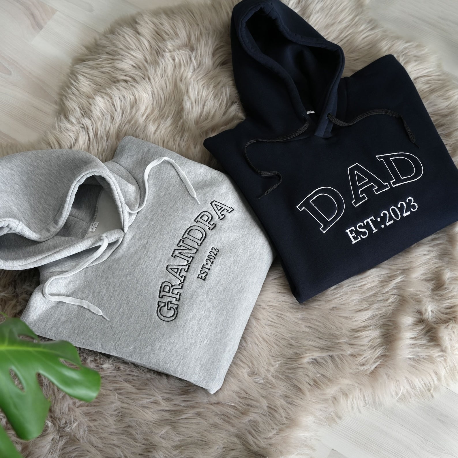 Embroidered Gift for Dad Custom Sweatshirt with Date, Father Christmas Gift, Gift for Grandpa, Embroidered Fathers Day Hoodie, Gift for Him