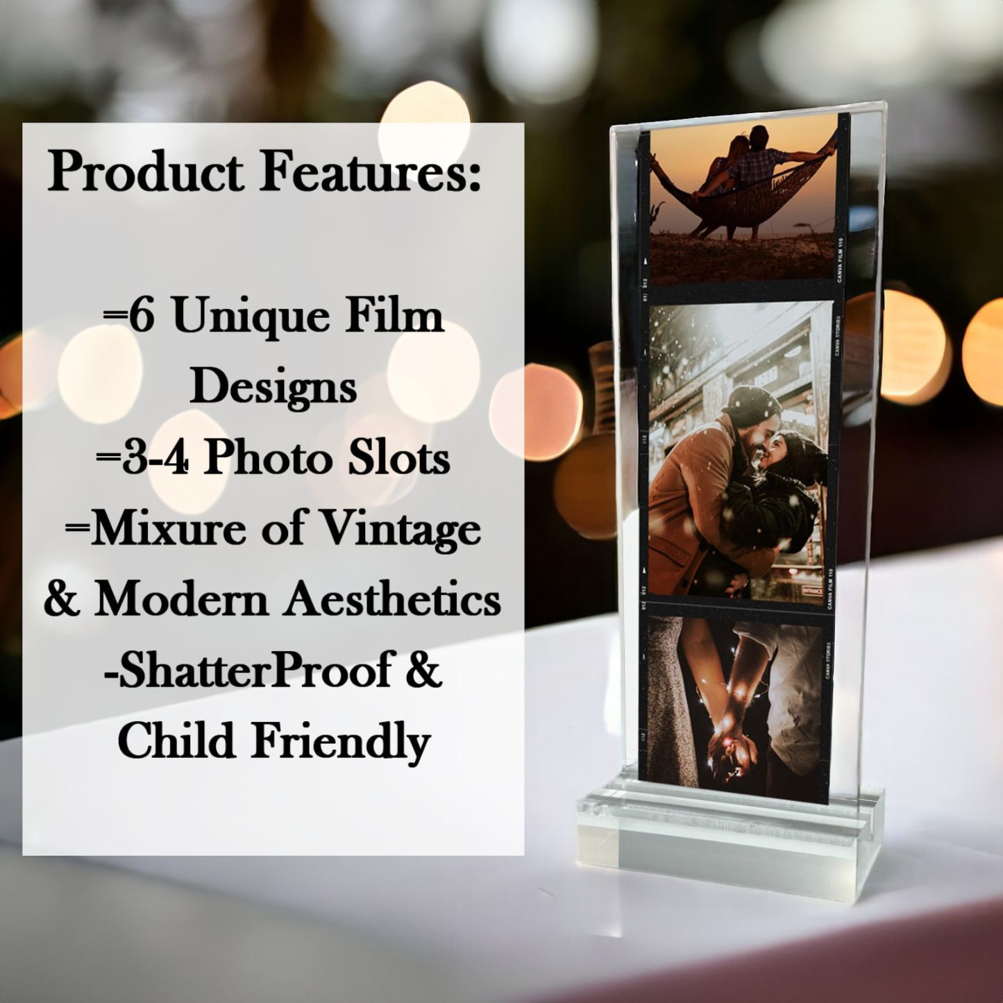 Personalized Film Photo Gift Acrylic Stand | Custom Couple Photos 