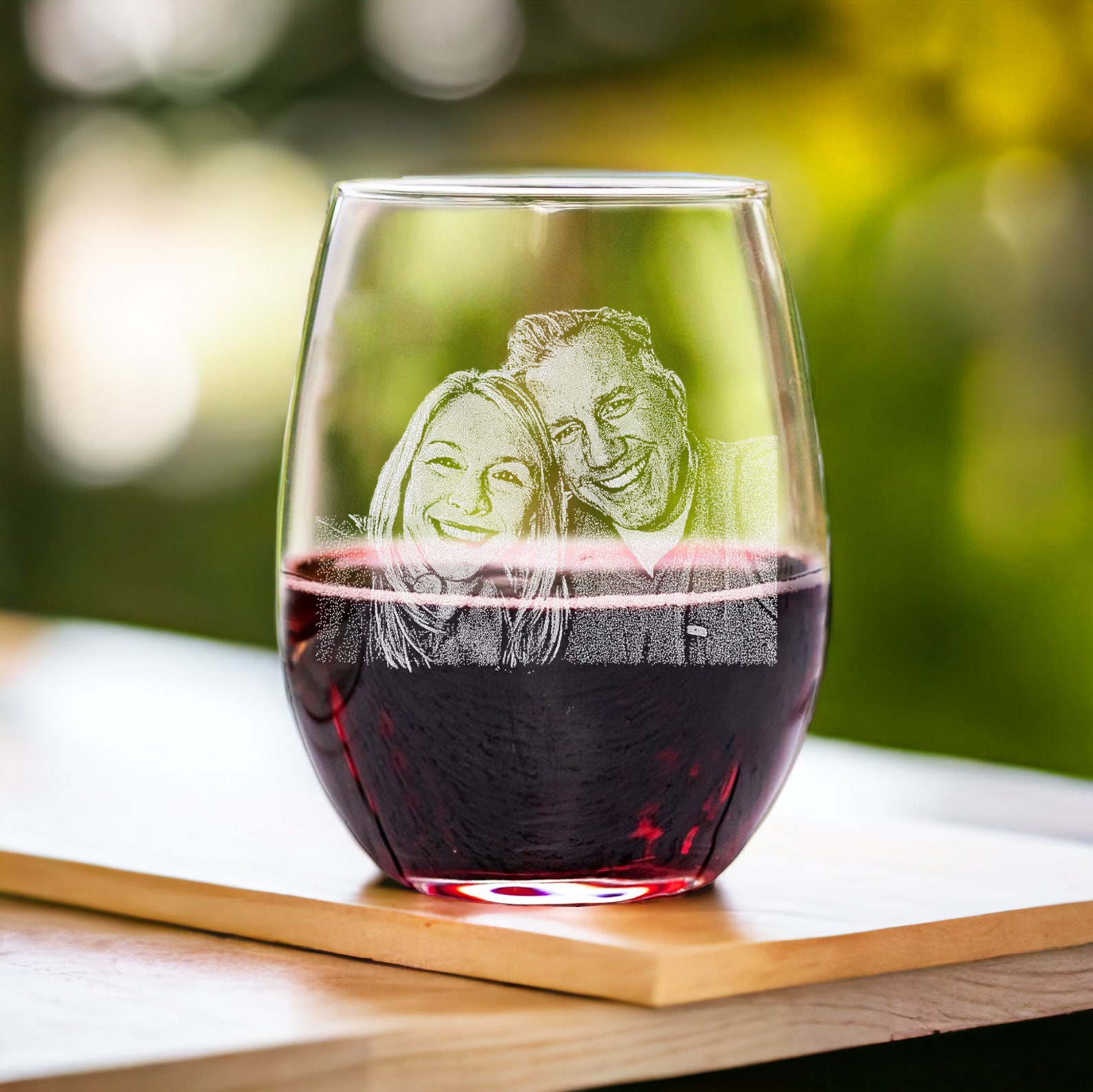 Custom Father's Day Gift for Dad, Engrave Your Favorite Photo on Whiskey Glass