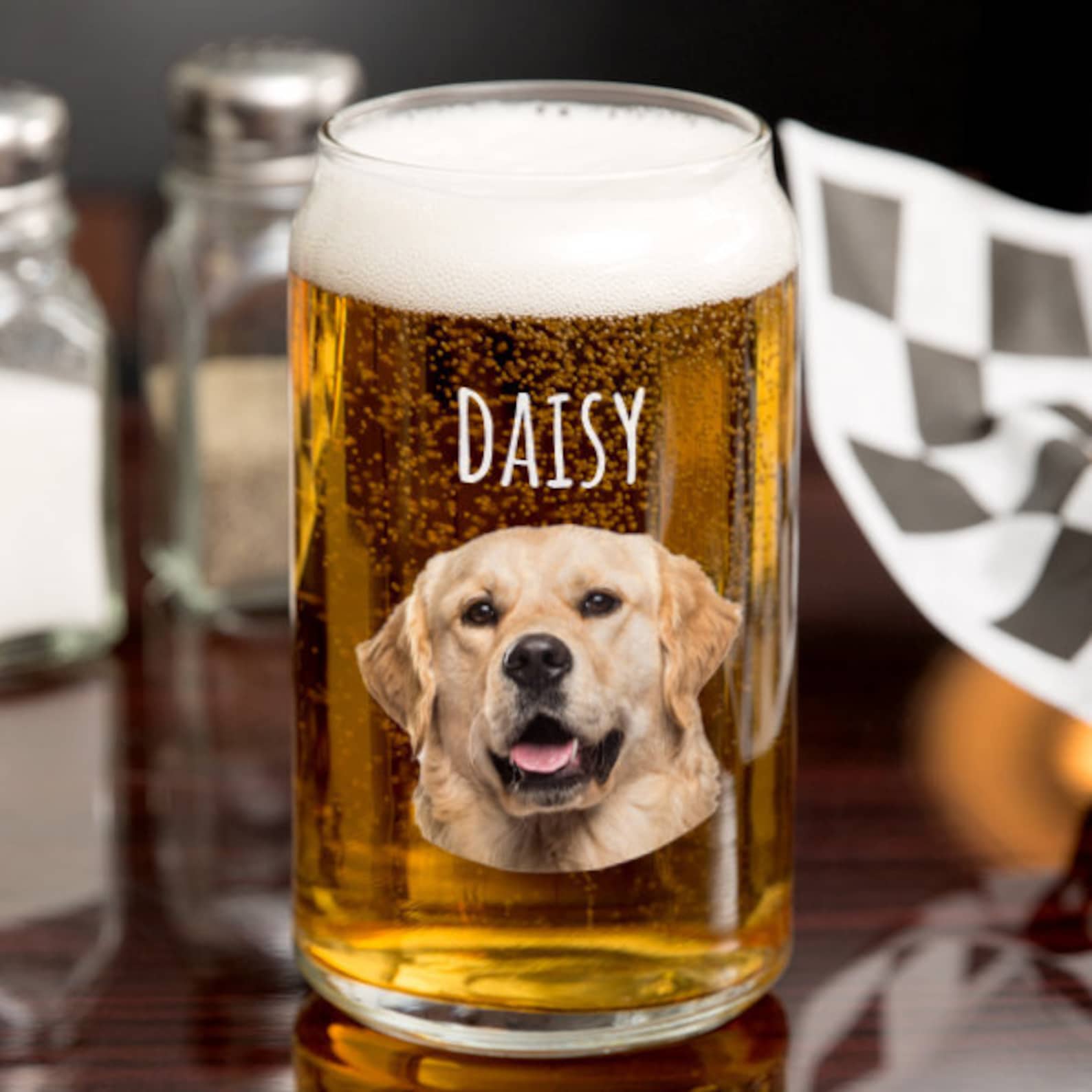 Custom Photo Glass, Pet Picture Iced Coffee and Beer Cup