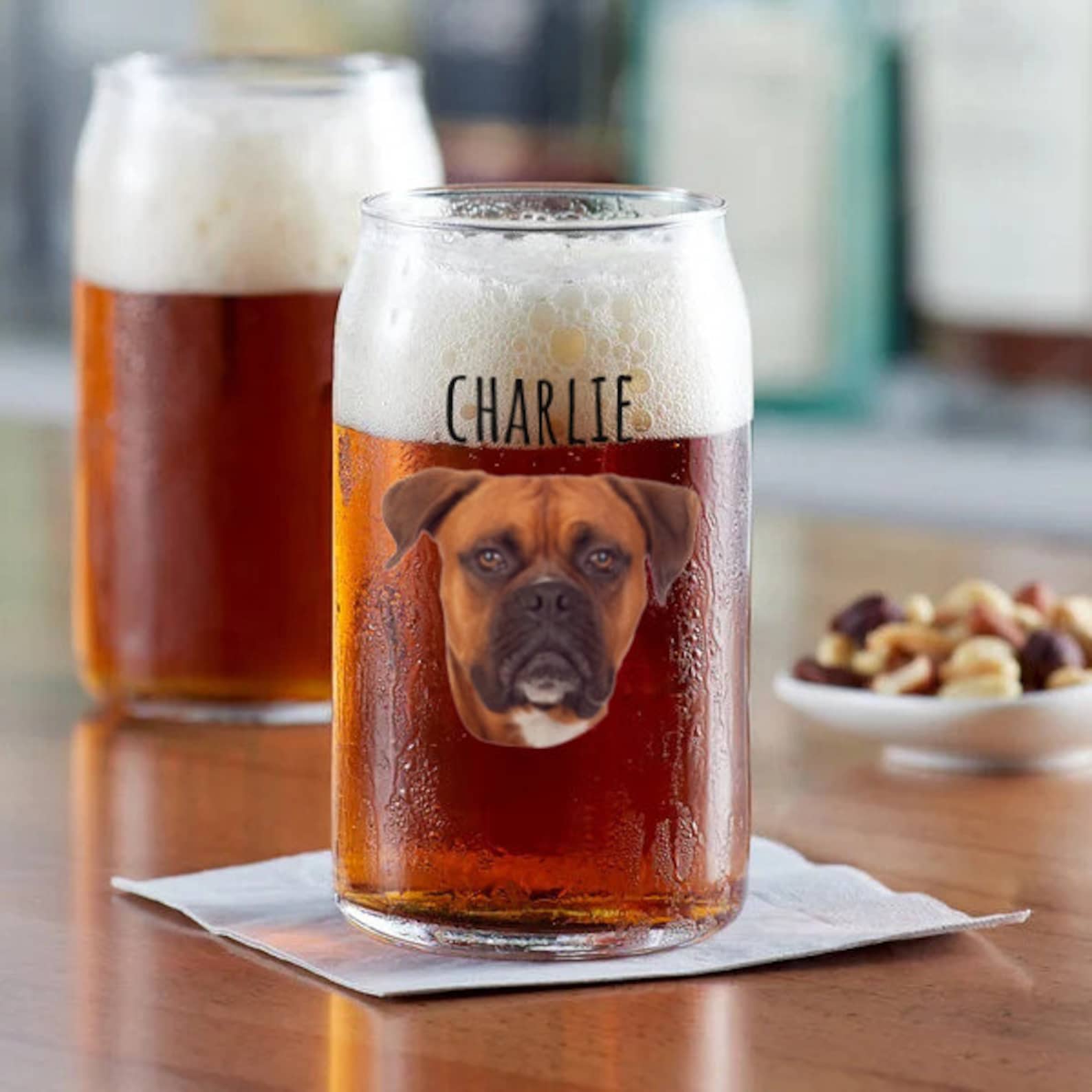 Custom Photo Glass, Pet Picture Iced Coffee and Beer Cup