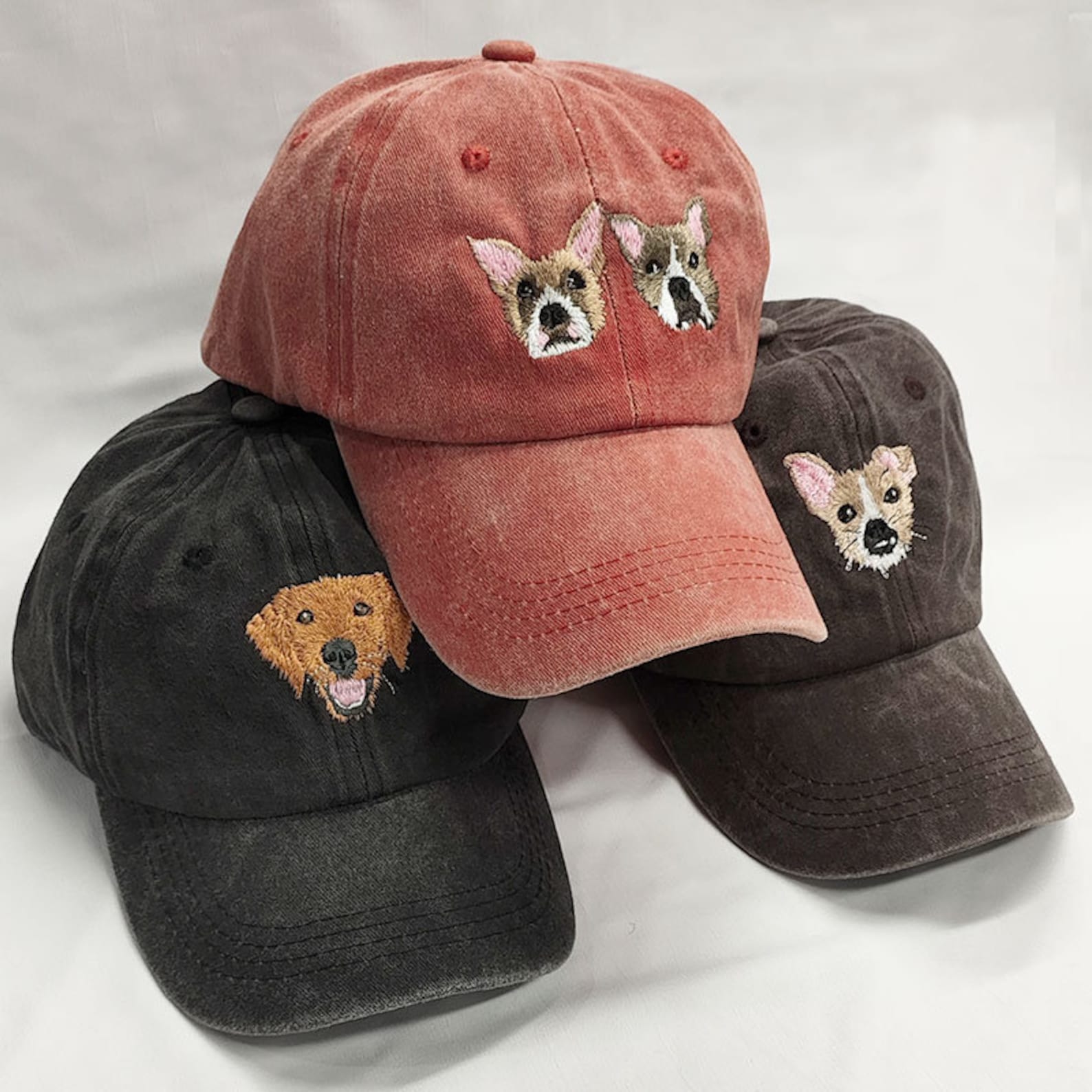 Custom Pet Photo & Name Hat – Personalized Dog or Cat Portrait Embroidery
