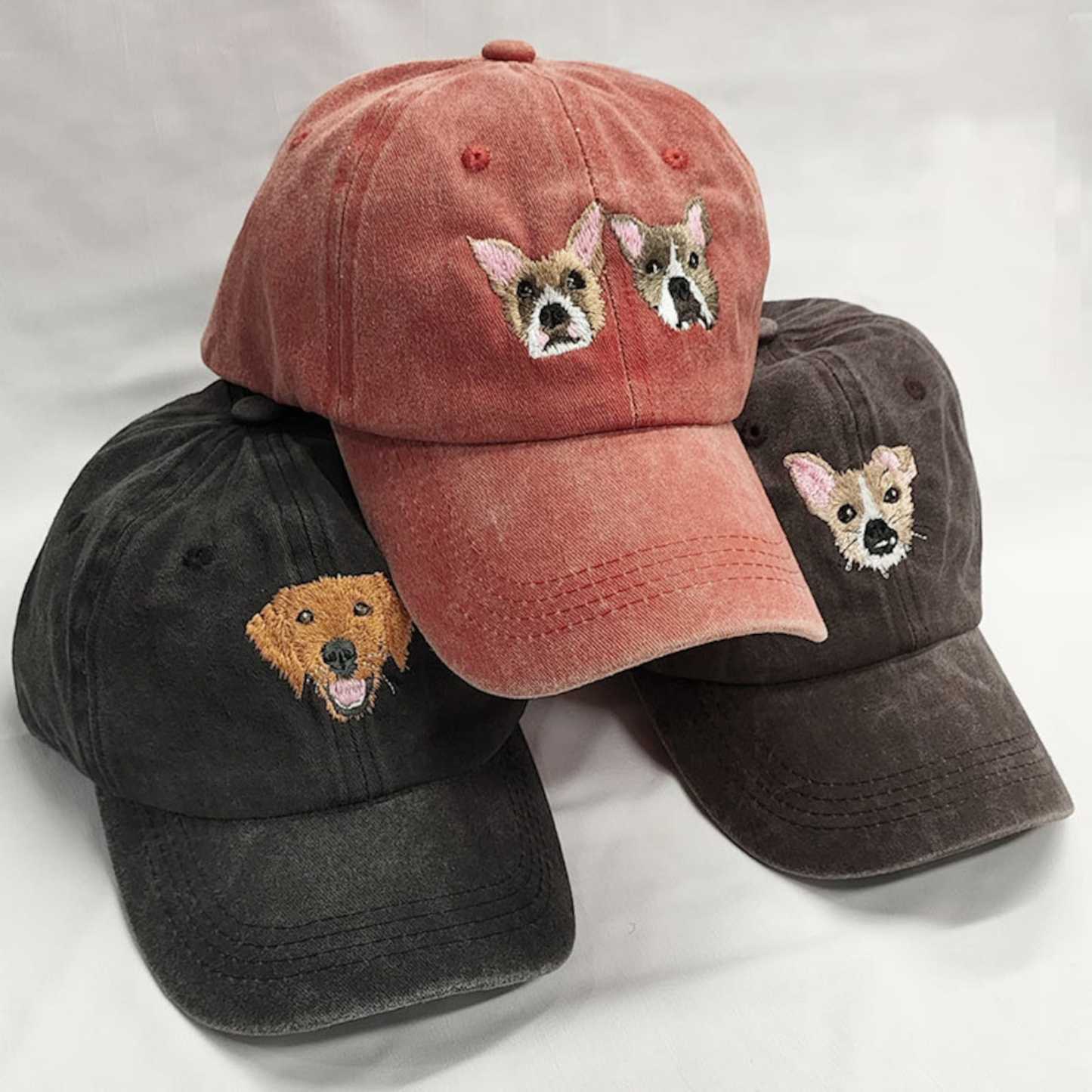 Custom Pet Photo & Name Hat – Personalized Dog or Cat Portrait Embroidery