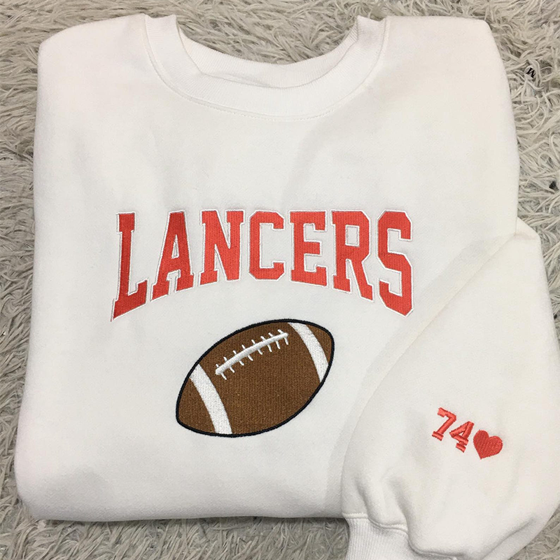 Embroidered Custom Team Football Sweatshirt, Custom number Football Embroidered Hoodie, EST Year