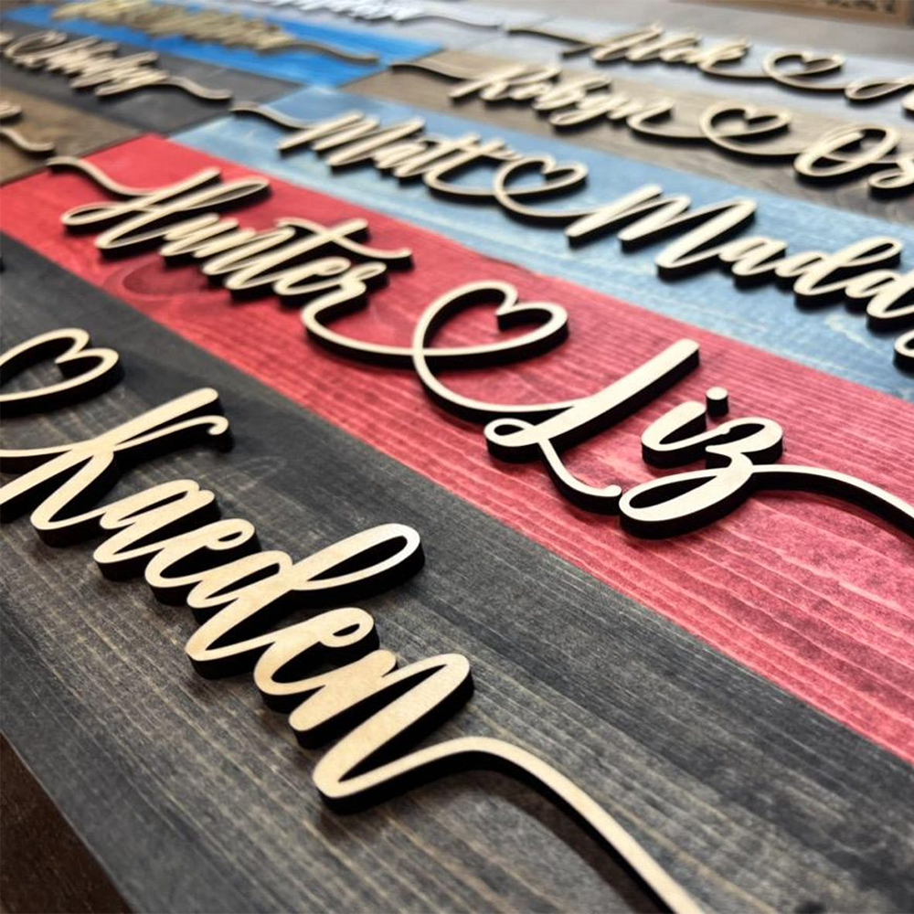Custom Couples Name Sign - 3D Personalized Wedding Gift & Farmhouse Decor