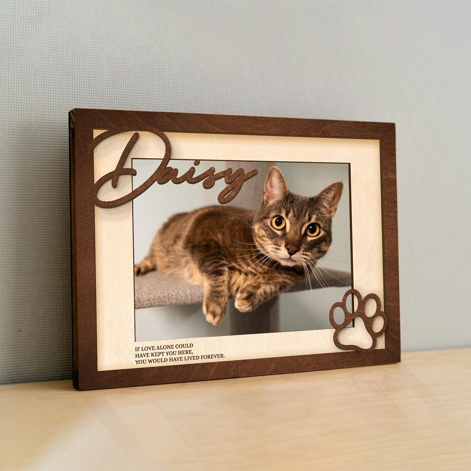 Personalized Pet Memorial Gift Photo Frame, Cat Memorial Gift, Dog Memorial Wood Frame, Dog Memorial Gifts, Pet Lover Sympathy Gift