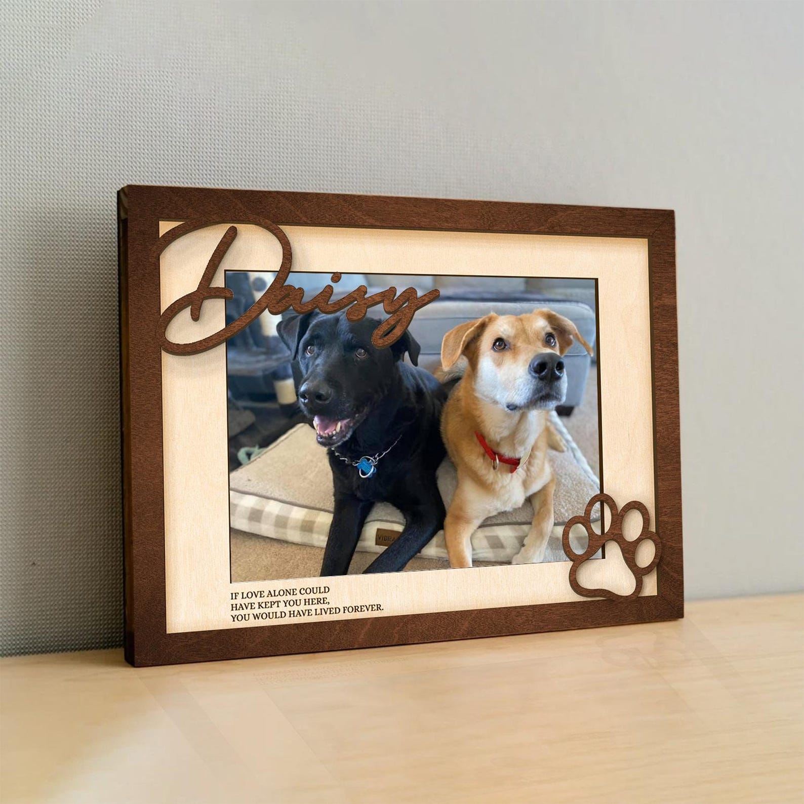 Personalized Pet Memorial Gift Photo Frame, Cat Memorial Gift, Dog Memorial Wood Frame, Dog Memorial Gifts, Pet Lover Sympathy Gift