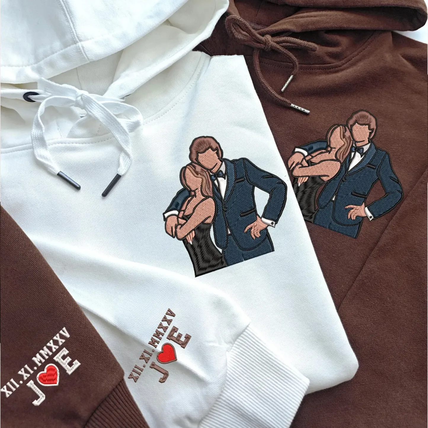 Custom Embroidered Portrait from Photo Sweatshirt Tee Hoodie