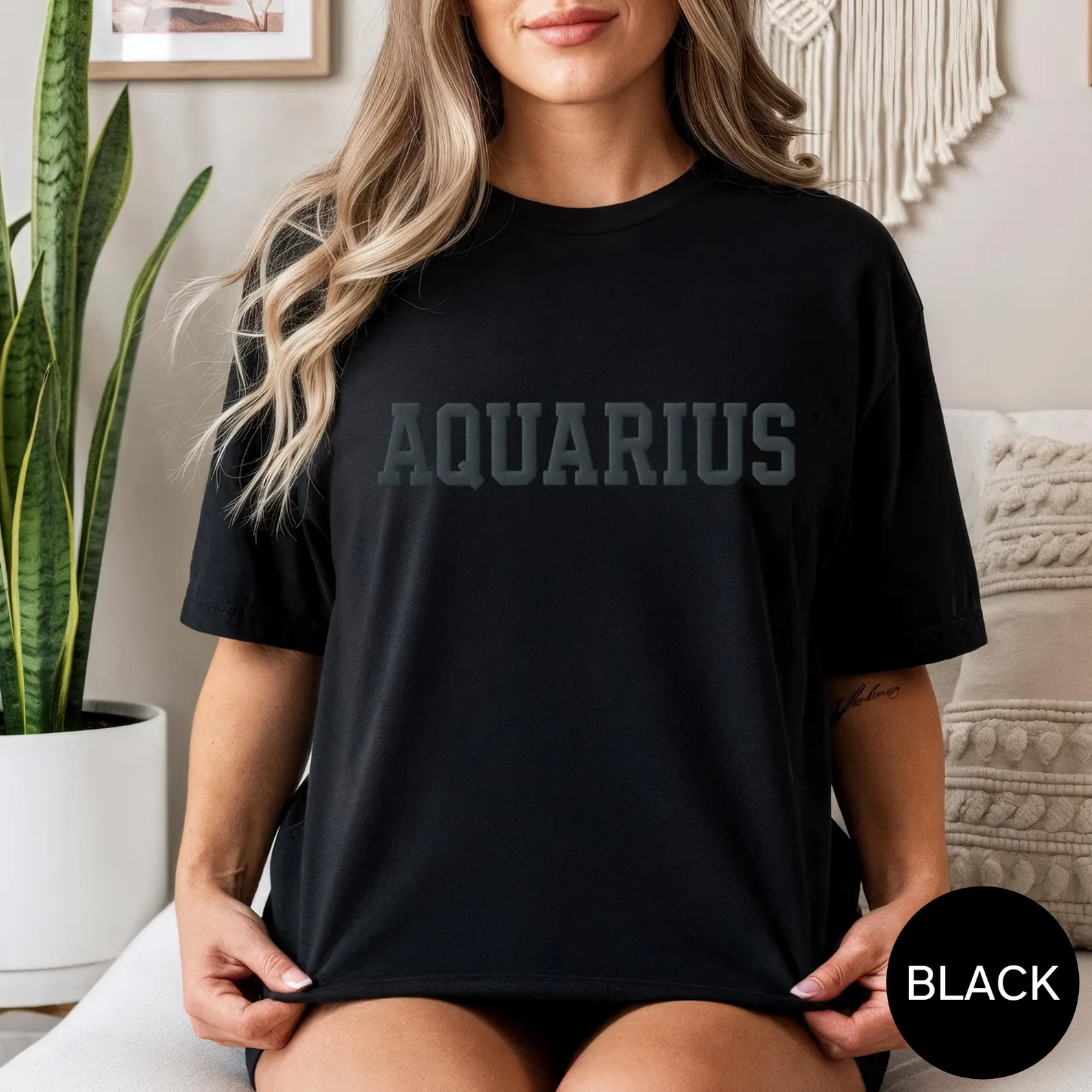 Custom Zodiac Puff Print Sweatshirt Hoodie T-shirt