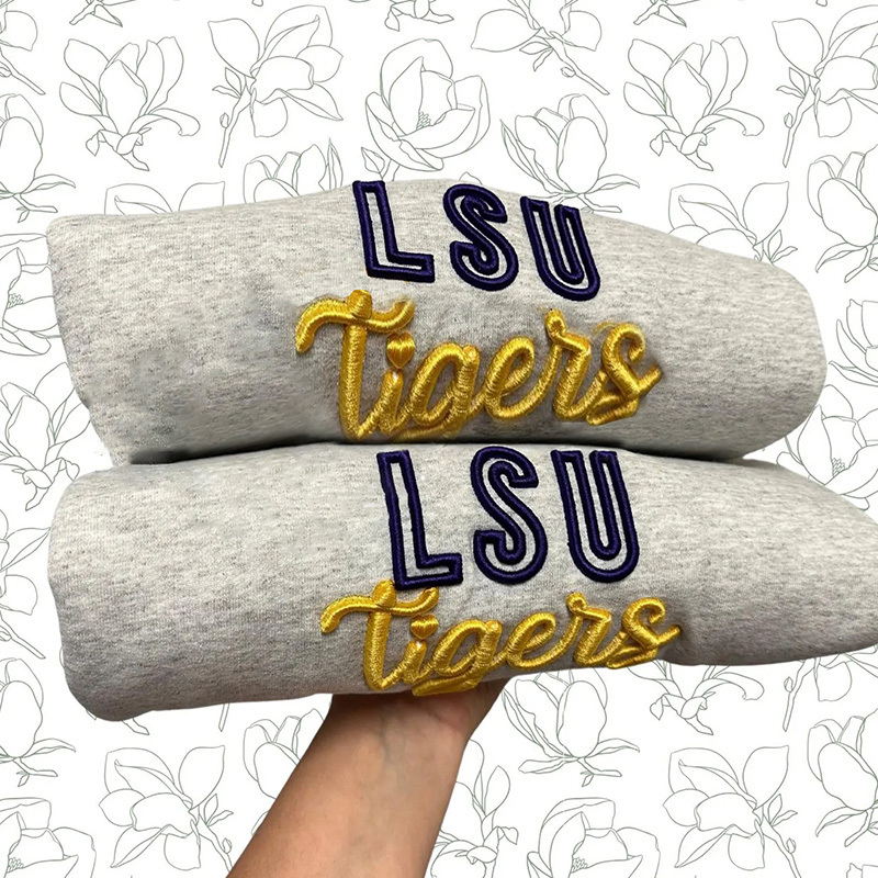 Custom PUFF Embroidery Sweatshirt || Puff Embroidery || College Team Sweatshirt || 3D Embroidery