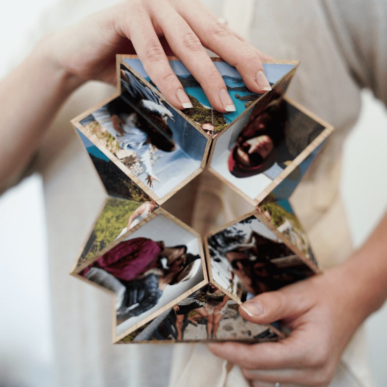 Wooden photo Prisma - Fathers day gift anniversary birthday personalized photo gift for boyfriend girlfriend her him wedding magic