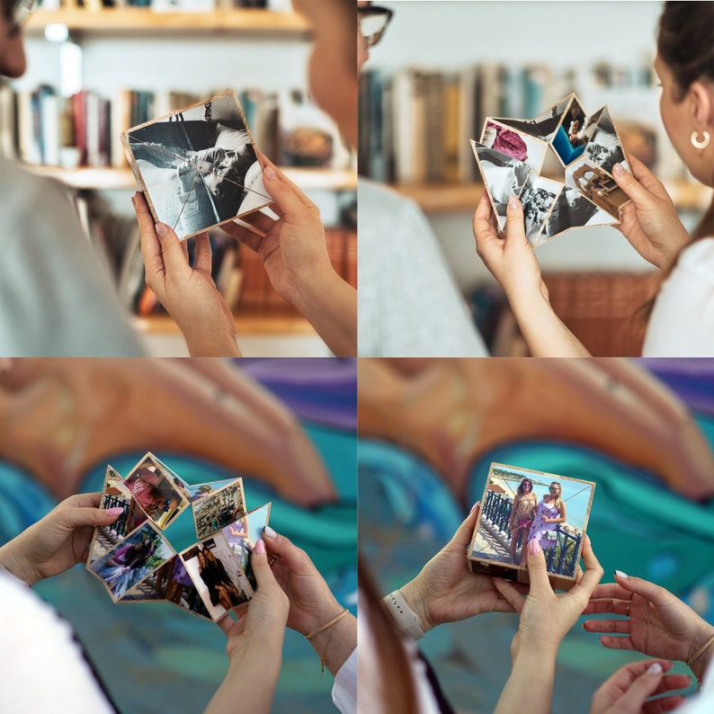 Wooden photo Prisma - Fathers day gift anniversary birthday personalized photo gift for boyfriend girlfriend her him wedding magic