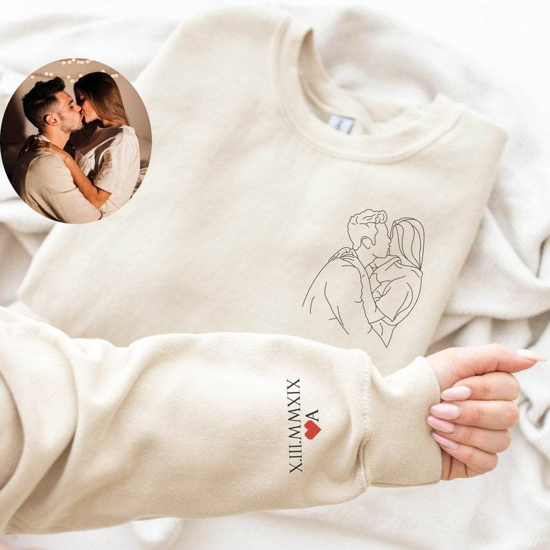 Custom Portrait From Photo Sweatshirt Hoodie