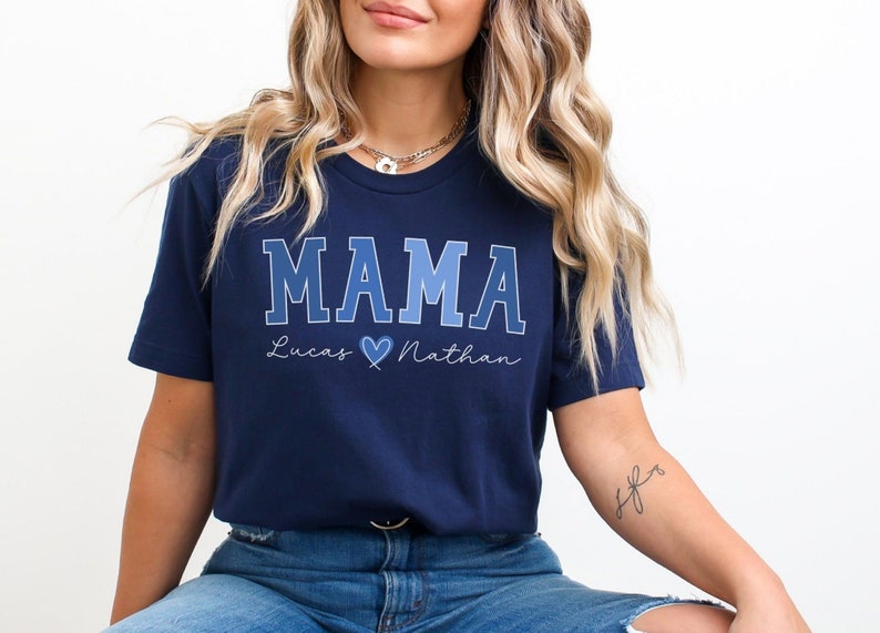 Custom Mama Shirt,Mom Shirt With Names,Personalized Mama T-shirt,Custom Mama Shirt,Mom Gift,Mama With Children Names Tee,Mother's Day Gift