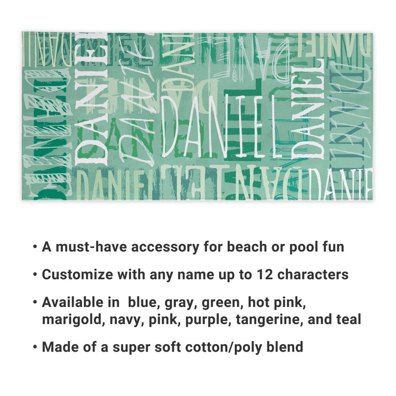 Personalized Signature Style Beach Towel-Customized Towel-For the Beach Lover-For the Pool Lover
